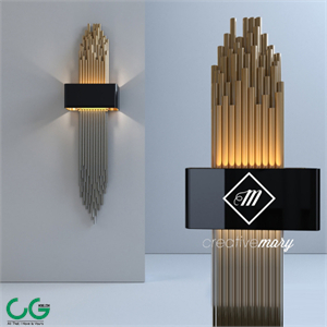wall light with bamboo